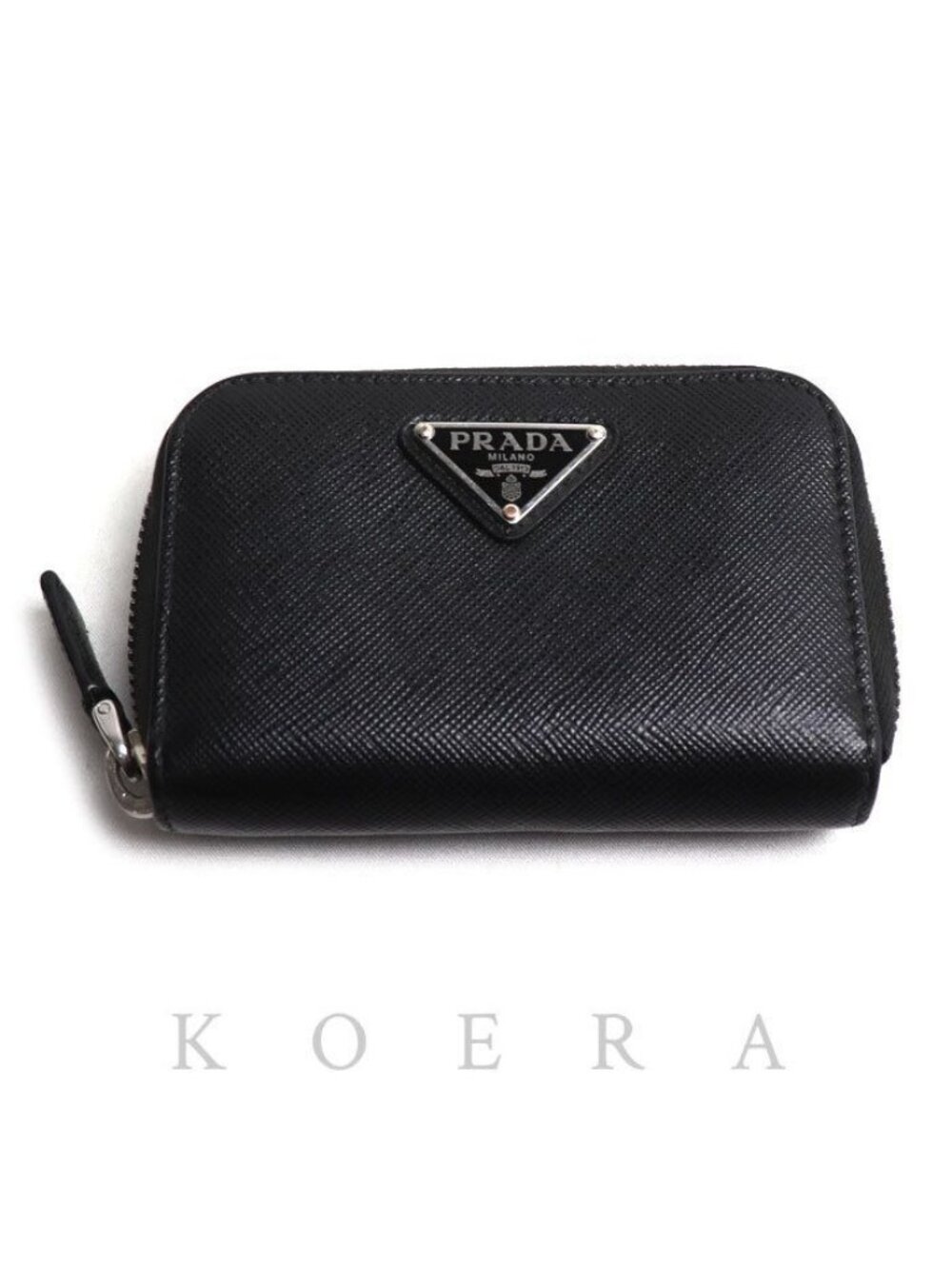Prada Triangle Coin Purse Black